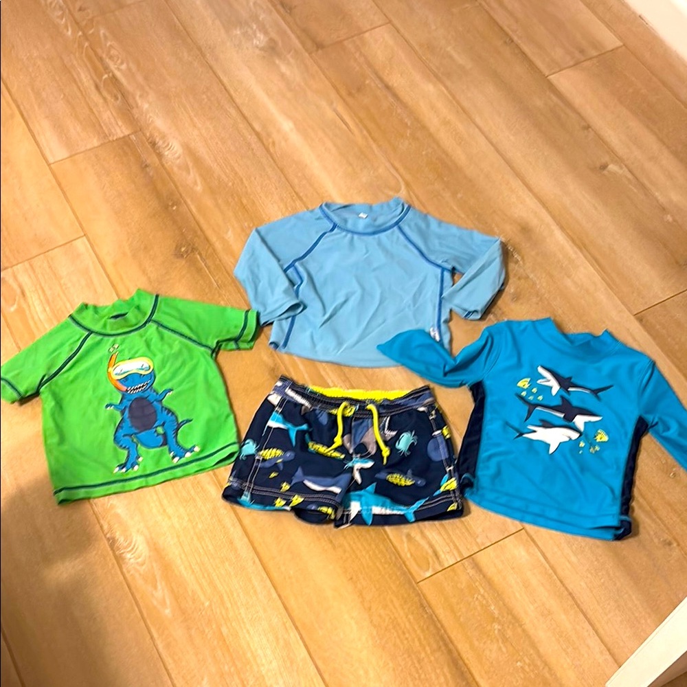 Boys Swim Set with Dinosaur and Shark Designs